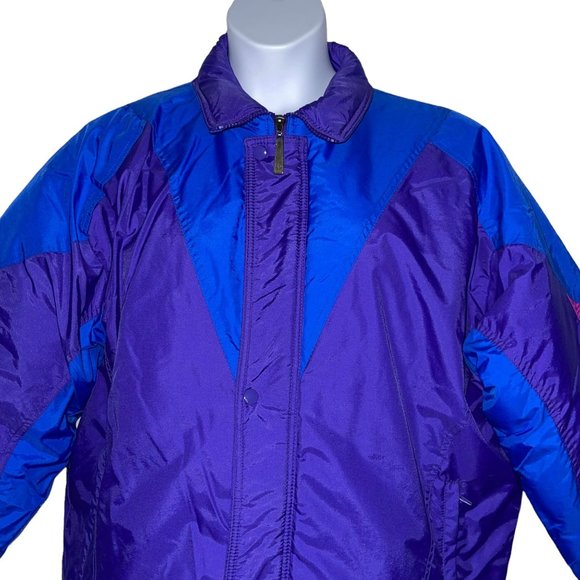 Vintage Steep Slopes Fashion Skiwear Colorblock Winter Ski Snow Gear Coat XL - Picture 2 of 10
